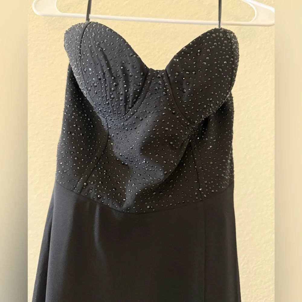 Lulus Remember This Moment Black Rhinestone Strapless Maxi Dress - Size S - Picture 2 of 6
